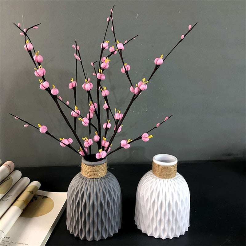 Modern Flower Vase Imitation Ceramic Flower Pot Decoration Home Plastic Vase Flower Arrangement Nordic Style Home Decoration Vases Flower Pots DailyAlertDeals   