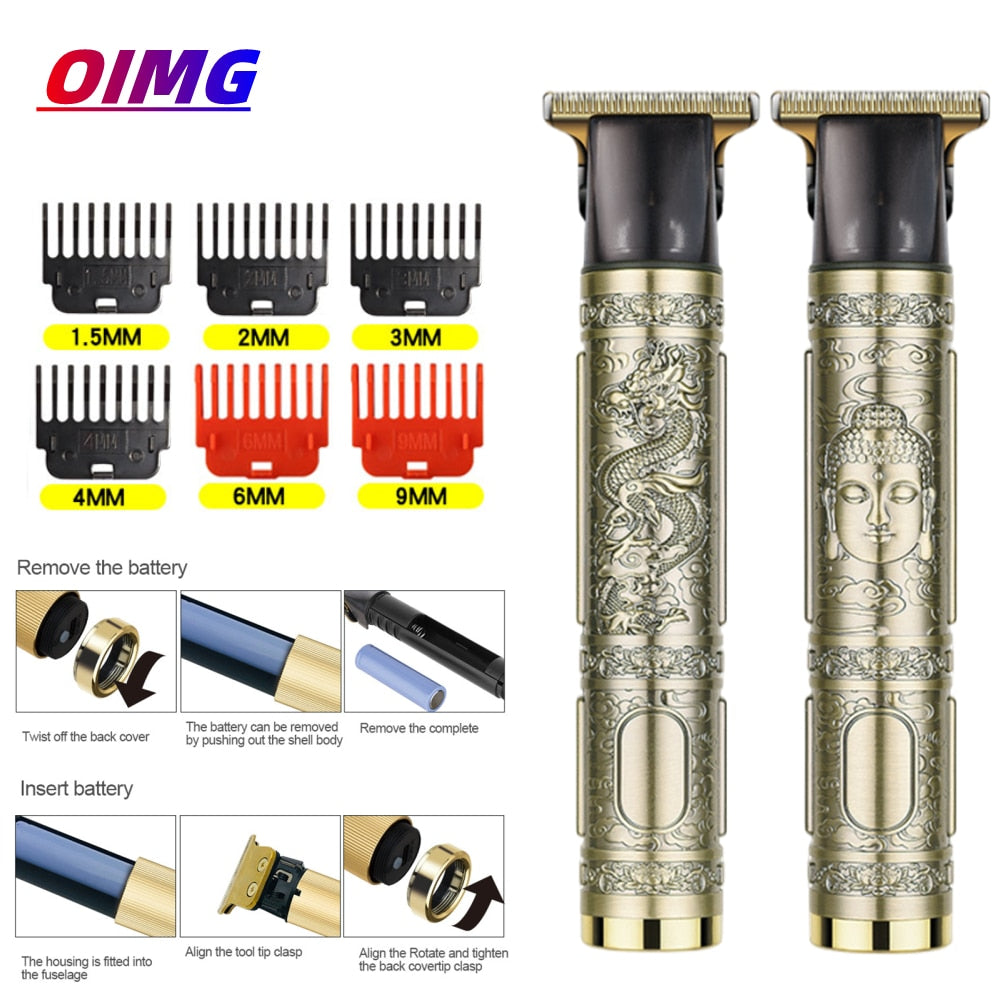 Hair Clipper Electric Clippers New Electric Men Retro T9 Style Buddha Head Carving Oil Head Scissors 18650 Battery Trimmer 0 DailyAlertDeals   