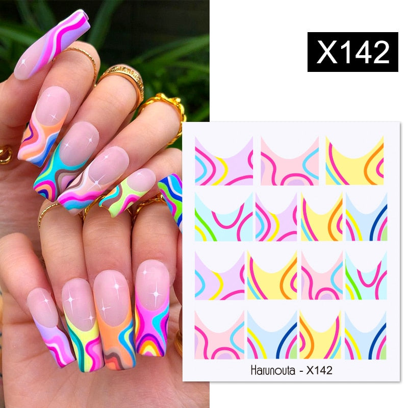 1Pc Spring Water Nail Decal And Sticker Flower Leaf Tree Green Simple Summer DIY Slider For Manicuring Nail Art Watermark 0 DailyAlertDeals X142  