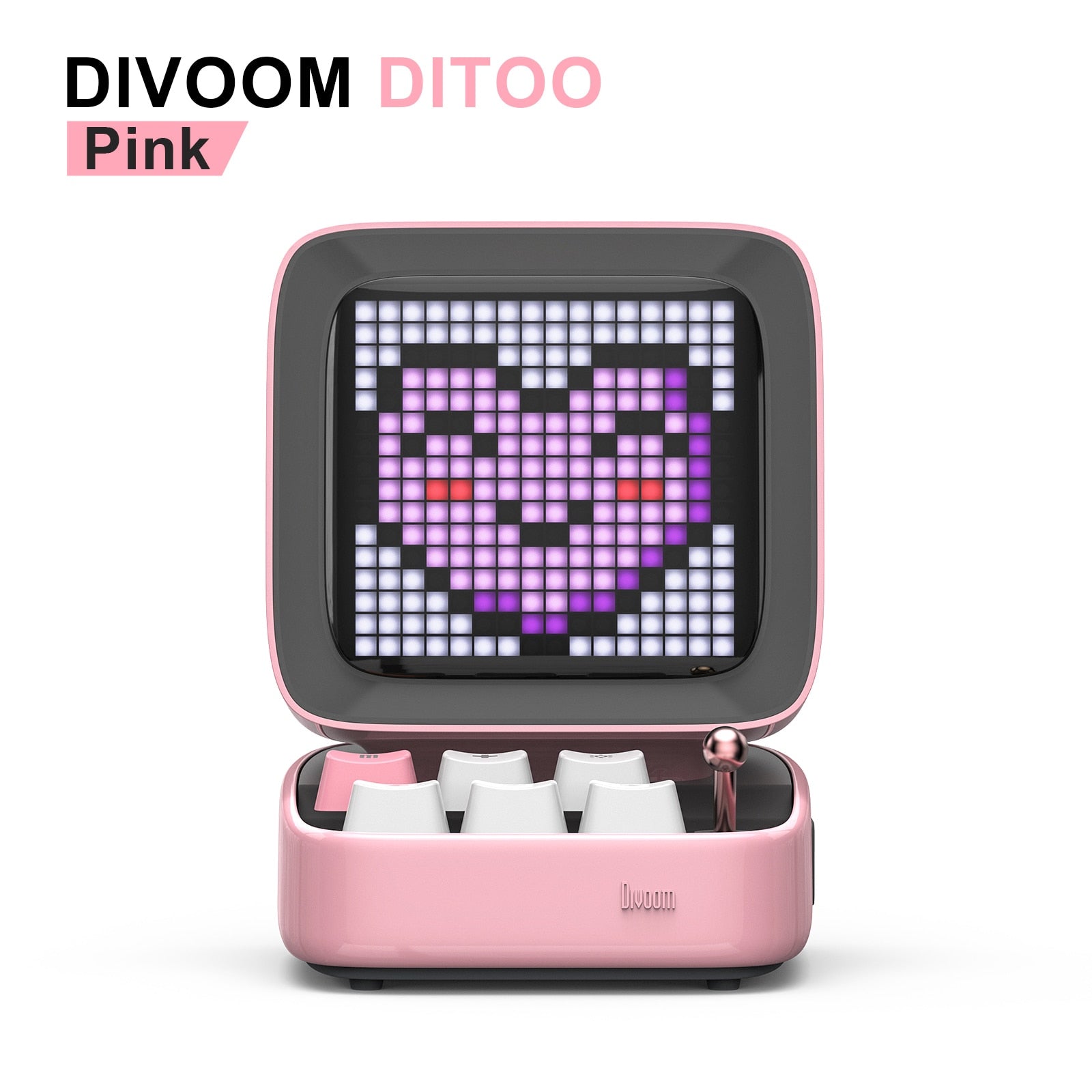 Divoom Ditoo-Pro Retro Pixel Art Bluetooth Portable Speaker Alarm Clock DIY LED Display Board, Cute Gift Home Light Decoration Bluetooth Portable Speaker DailyAlertDeals China Pink Speaker