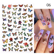 Nail Blue Butterfly Stickers Flowers Leaves Self Adhesive Decals 3D Transfer Sliders Wraps Manicure Foils DIY Decorations Tips 0 DailyAlertDeals L006  