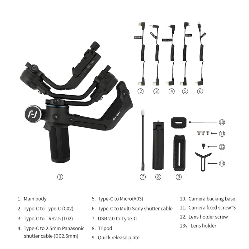 FeiyuTech Feiyu SCORP-C 3-Axis Handheld Gimbal Stabilizer Handle Grip for DSLR Camera Sony/Canon with Pole Tripod Handle Grip for DSLR Camera Sony/Canon with Pole Tripod DailyAlertDeals   
