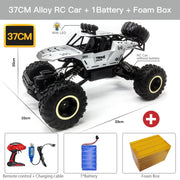 ZWN 1:12 / 1:16 4WD RC Car With Led Lights 2.4G Radio Remote Control Cars Buggy Off-Road Control Trucks Boys Toys for Children RC Car for fun DailyAlertDeals 37CM Silver 1B Alloy China 