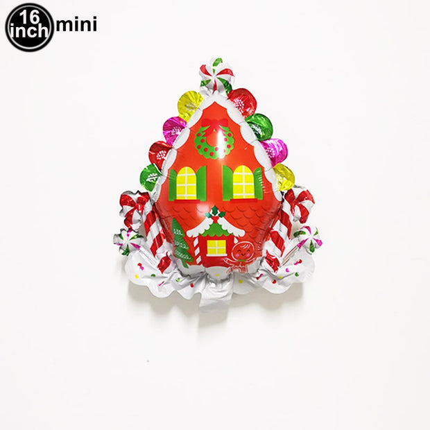 1pc Jumbo Gingerbread Man Foil Balloons Christmas Balloon Xmas Helium Foil Balloon Christmas Party Supplies New Year Decoration 0 DailyAlertDeals mini candy house As pitures show 