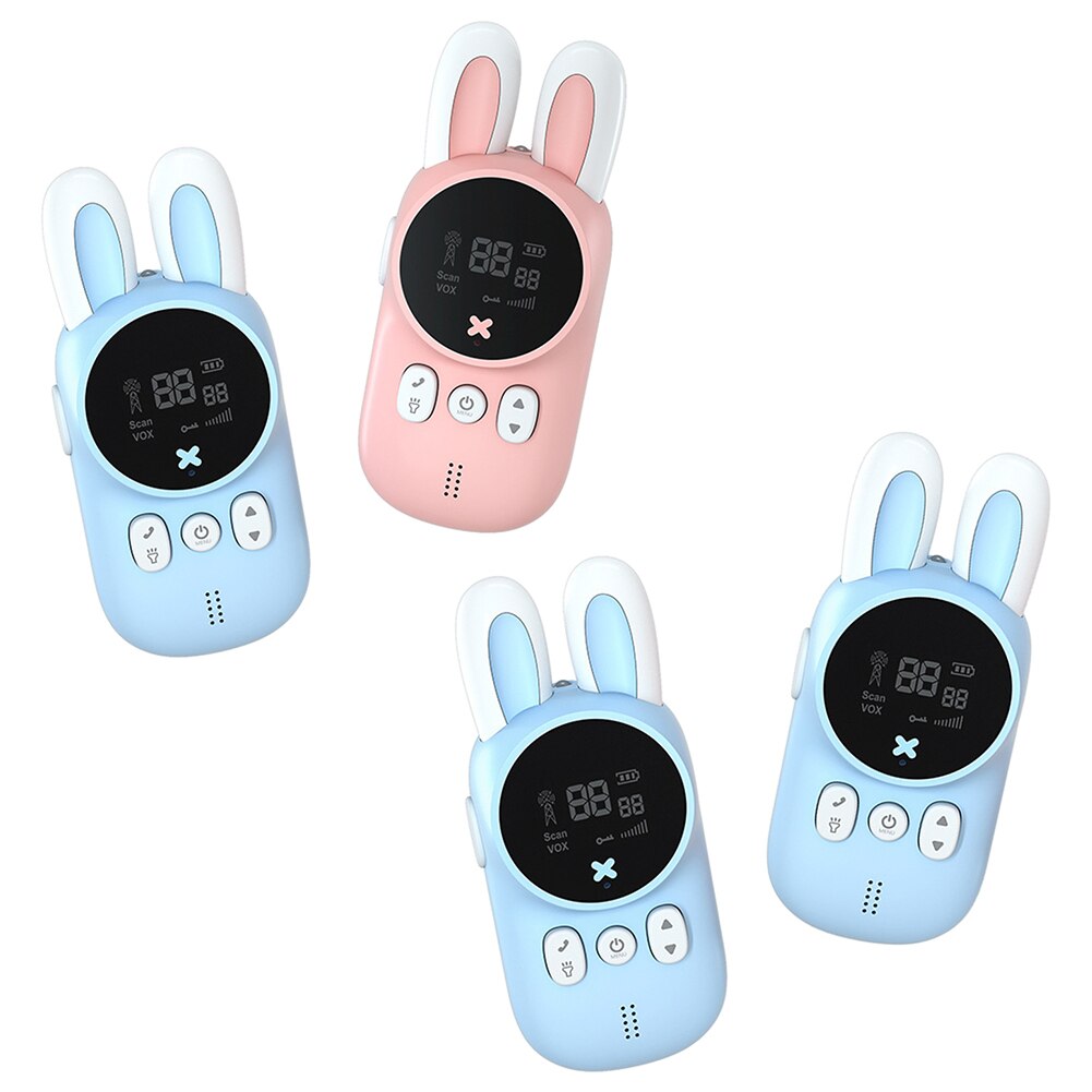 Portable Handheld Rabbit Shape Walkie Talkie Outdoor Radio Transceiver Interphone for Kids 1km Range LCD Screen Radio walkie talkie toy for children DailyAlertDeals   