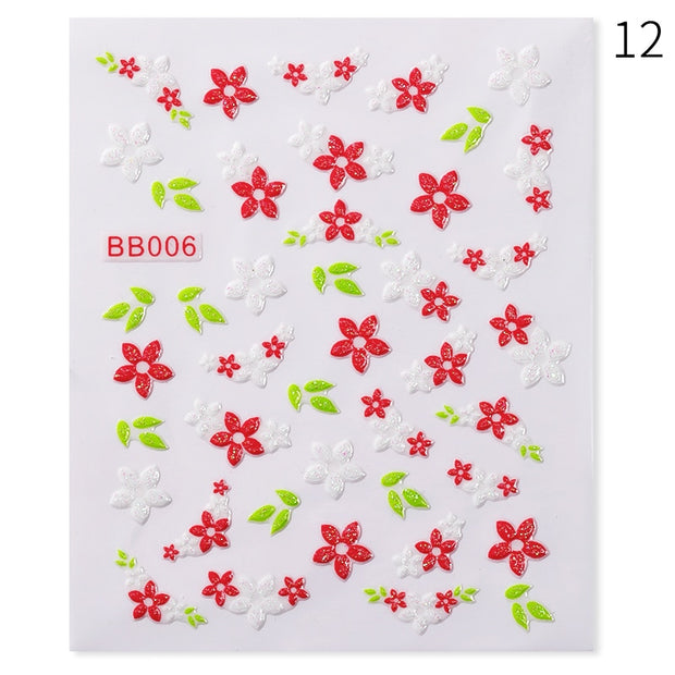 Nail Blue Butterfly Stickers Flowers Leaves Self Adhesive Decals 3D Transfer Sliders Wraps Manicure Foils DIY Decorations Tips 0 DailyAlertDeals A12  
