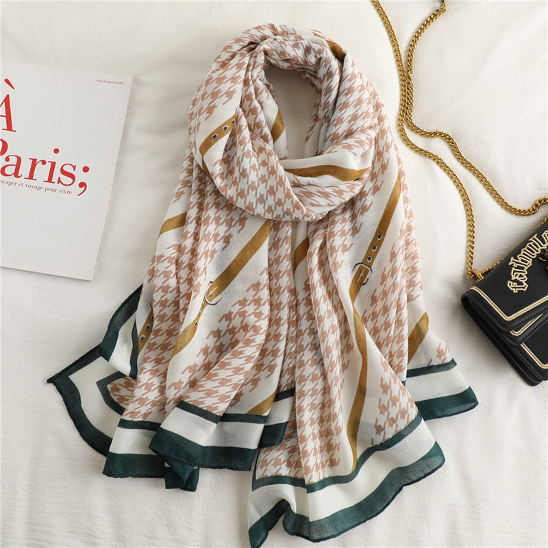 2022 New Design Brand Women Scarf Fashion Print Cotton Spring Winter Warm Scarves Hijabs Lady Pashmina Foulard Bandana Plaid 0 DailyAlertDeals YM200-1 180x90cm 