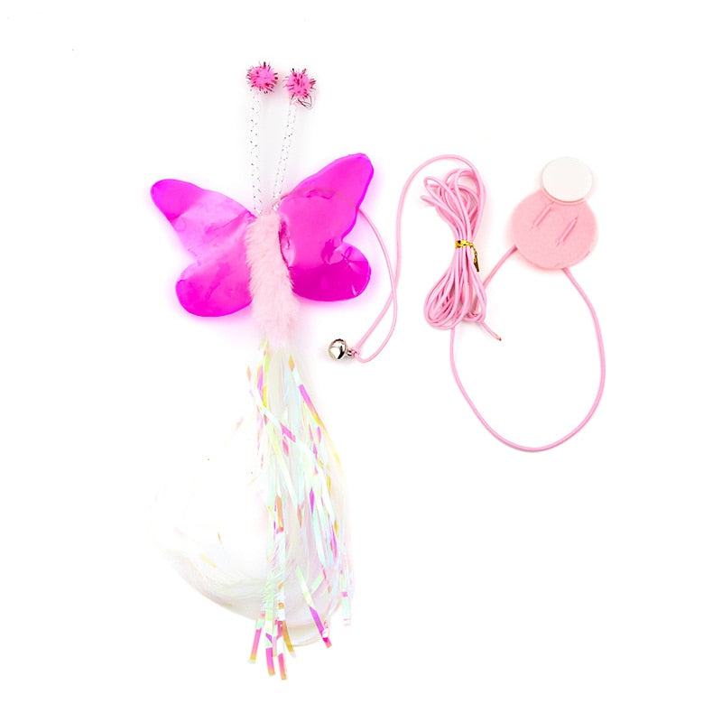 Interactive Hanging Cat Toy Simulation Cat Toy Funny Self-hey Interactive Toy for Kitten Playing Teaser Wand Toy Cat Supplies Hanging Cat Toy DailyAlertDeals Butterfly CN 