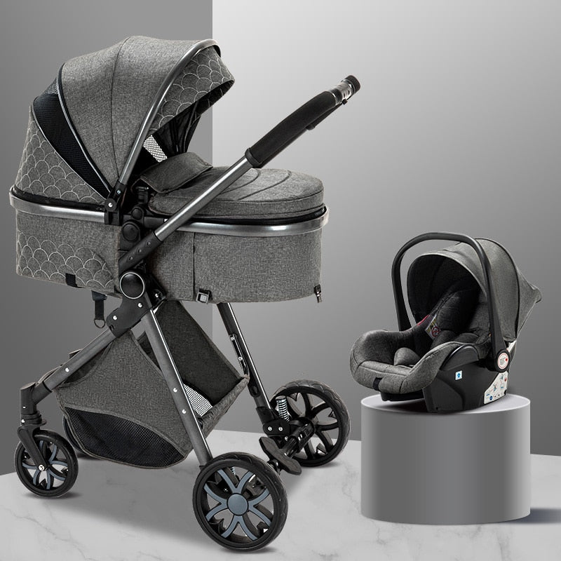 3 in 1 Luxury Baby Stroller With Car Seat Pram Kids Carriage Pushchair for Children Royal Luxury 3 in 1 Baby Stroller DailyAlertDeals Poland 3in1 dark grey 