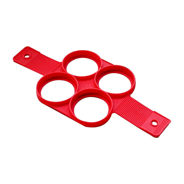 Egg Pancake Ring Nonstick Pancake Maker Mold Silicone Egg Cooker fried egg shaper Omelet Moulds for Kitchen Baking Accessories creative pancake moulds DailyAlertDeals Red-b  
