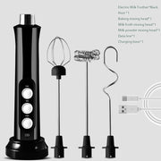 3 In 1 Portable Electric Milk Frother Mini Foam Maker Handheld Foamer High Speeds Drink Mixer Coffee Foamer Food Blender Milk Frothers & Steamers DailyAlertDeals Black United States 