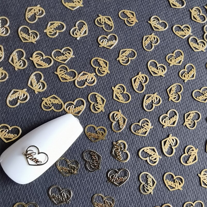 100Pcs/Lot Gold Metal Nail Decals Ultra-thin Flakes Nail Bling Rhinestone Cute 3D Nail Art Decorations Charm Nail Art Rivets 0 DailyAlertDeals 622  
