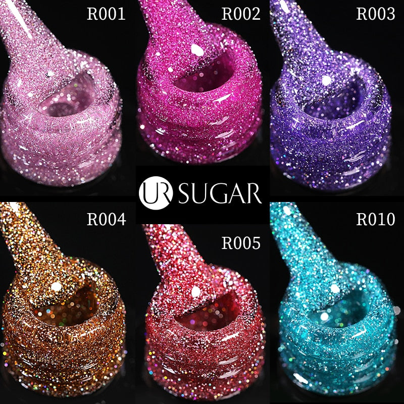 UR SUGAR Sparkling Gel Nail Polish Reflective Glitter Nail Gel Semi Permanent Nail Art Varnish For Manicures Need Base Top Coat 0 DailyAlertDeals   