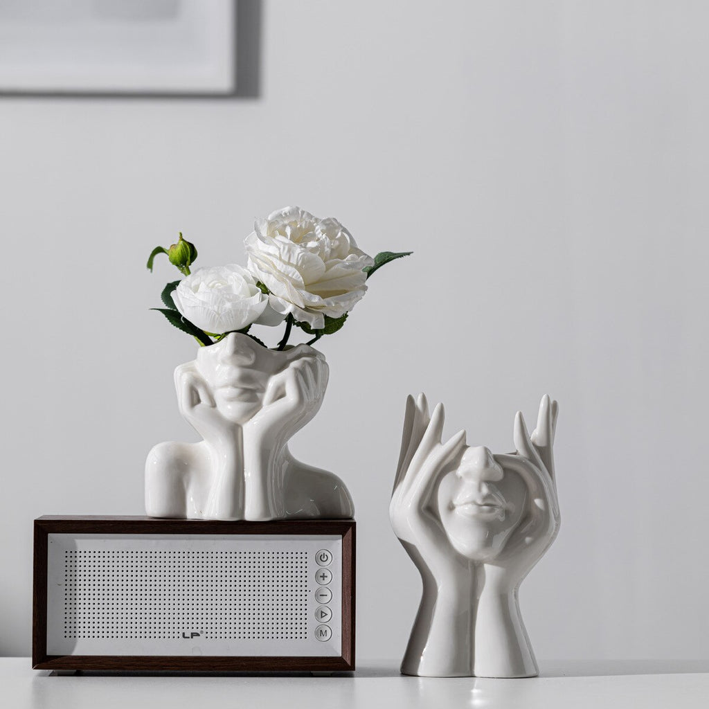 Interior Decor The Body Art Abstract Ceramic Pottery Vase Art Flower Creative Flowerpot Desktop Ornaments Home Decorations Ceramic Vase DailyAlertDeals   