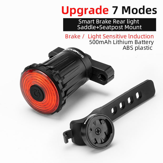 ROCKBROS Bicycle Smart Auto Brake Sensing Light IPx6 Waterproof LED Charging Cycling Taillight Bike Rear Light Accessories Q5 0 DailyAlertDeals WR05 China 