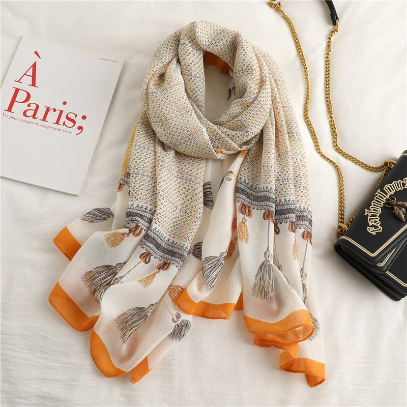 2022 New Design Brand Women Scarf Fashion Print Cotton Spring Winter Warm Scarves Hijabs Lady Pashmina Foulard Bandana Plaid 0 DailyAlertDeals YM198-1 180x90cm 