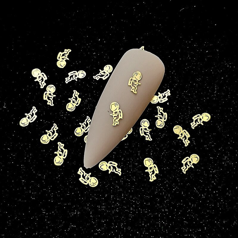 100Pcs/Lot Gold Metal Nail Decals Ultra-thin Flakes Nail Bling Rhinestone Cute 3D Nail Art Decorations Charm Nail Art Rivets 0 DailyAlertDeals 784  