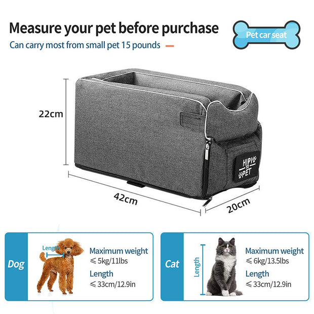 Portable Cat Dog Bed Travel Central Control Car Safety Pet Seat Transport Dog Carrier Protector For Small Dog Chihuahua Teddy 0 DailyAlertDeals   