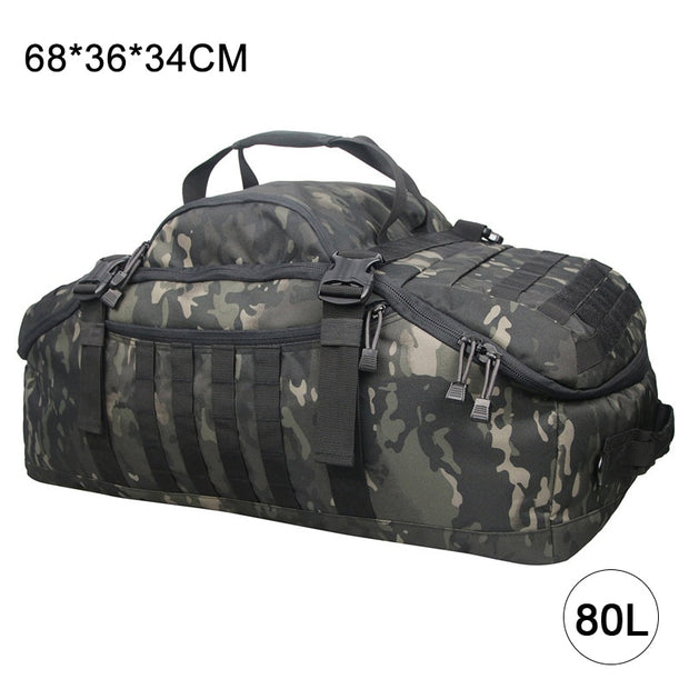 40L 60L 80L Waterproof Travel Bags Large Capacity Luggage Bags Men Duffel Bag Travel Tote Weekend Bag Military Duffel Bag 0 DailyAlertDeals 80L Black Camo China 