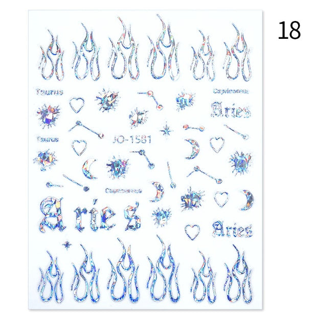 French 3D Nail Decals Stickers Stripe Line French Tips Transfer Nail Art Manicure Decoration Gold Reflective Glitter Stickers nail art DailyAlertDeals A18  