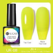 UR SUGAR 7.5ml Dark Purple Gel Nail Polish Soak Off UV LED Semi Permanent Gel Varnishes Manicure Nails Art Matte Top Coat Needed nail polish DailyAlertDeals neon 08  