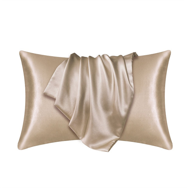 Pillowcase 100% Silk  Pillow Cover Silky Satin Hair Beauty Pillow case Comfortable Pillow Case Home Decor wholesale Pillowcases & Shams DailyAlertDeals champagne 51cmx66cm 