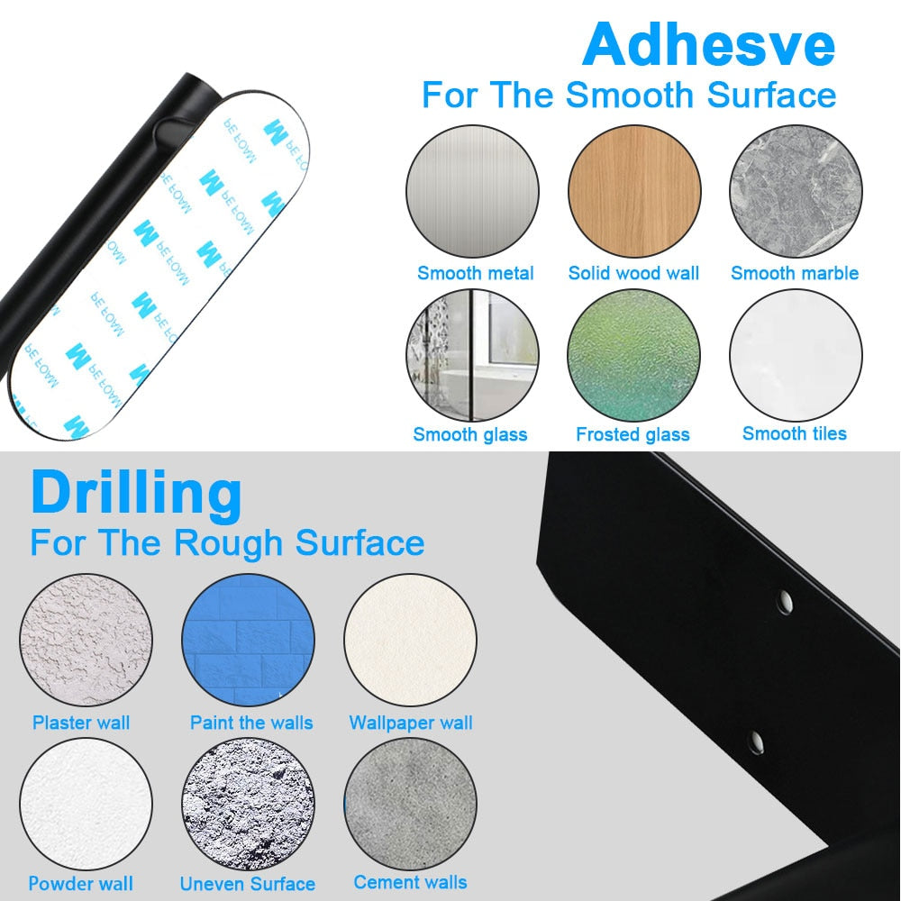 Punch-free Paper Towel Holder Stainless Steel Kitchen Under Cabinet Roll Rack Gold Black Bathroom Wall-mounted Tissue Hanger Facial Tissue Holders DailyAlertDeals   