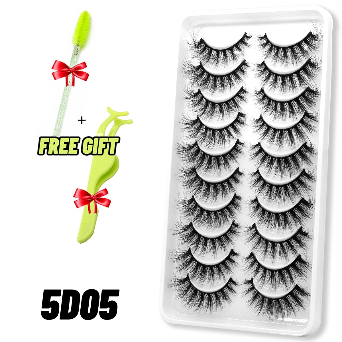 GROINNEYA Eyelashes 3D Mink Lashes Fluffy Soft Wispy Natural Cross Eyelash Extension Reusable Lashes Mink False Eyelashes Makeup 0 DailyAlertDeals 10pairs-5D05 France 