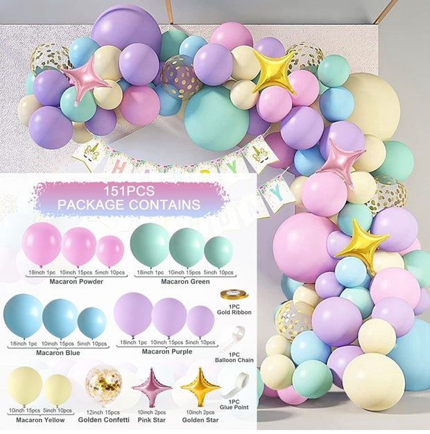 Colorful Rainbow Balloons Garland Arch Kit Wedding Unicorn Birthday Party Decor Kids Baby Shower Birthday Latex Balloons 0 DailyAlertDeals Default Title  