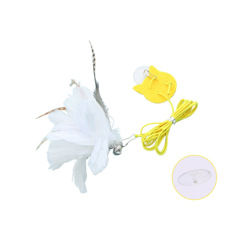 Interactive Hanging Cat Toy Simulation Cat Toy Funny Self-hey Interactive Toy for Kitten Playing Teaser Wand Toy Cat Supplies Hanging Cat Toy DailyAlertDeals Dream catcher feathe CN 