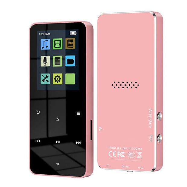 1.8 Inch Metal Touch MP3 MP4 Music Player Bluetooth 5.0 Supports Card with FM Alarm Clock Pedometer e-Book Built-in Speaker 0 DailyAlertDeals China Pink No Memory Card