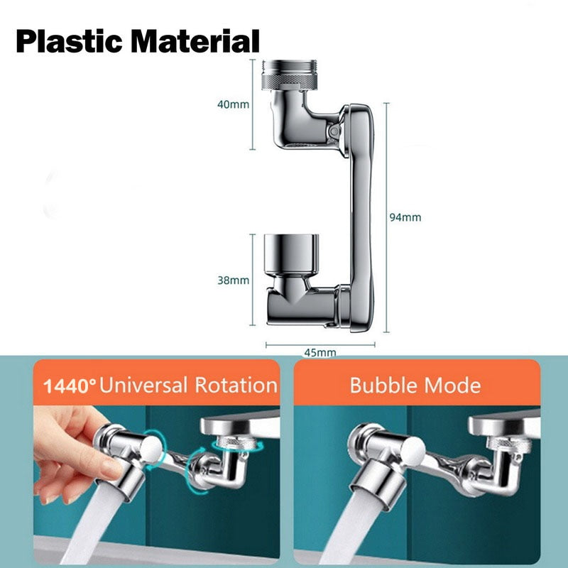 1440° Universal Rotation Faucet Sprayer Head For Extension Faucets Aerator Bubbler Nozzle Kitchen Tap Washbasin Robot Arm Brass Faucets for Kitchen DailyAlertDeals 1440 degree single China 