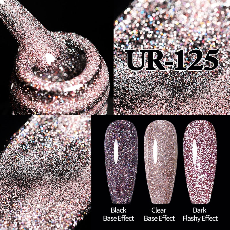 UR SUGAR Sparkling Gel Nail Polish Reflective Glitter Nail Gel Semi Permanent Nail Art Varnish For Manicures Need Base Top Coat 0 DailyAlertDeals Reflective 125  