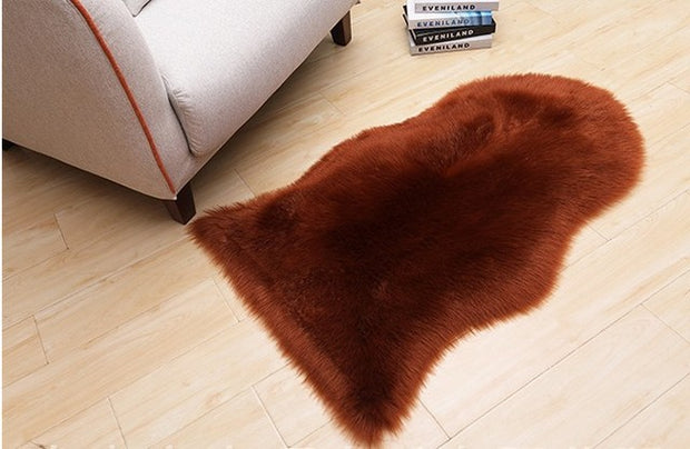 2023 New Plush Soft Sheepskin Bedroom Carpet Imitation Wool Pad Long Hair Bedside Mat Sofa Cushion Rugs Living Room Fur Carpet Carpets & Rugs DailyAlertDeals PD3001 60x100cm China