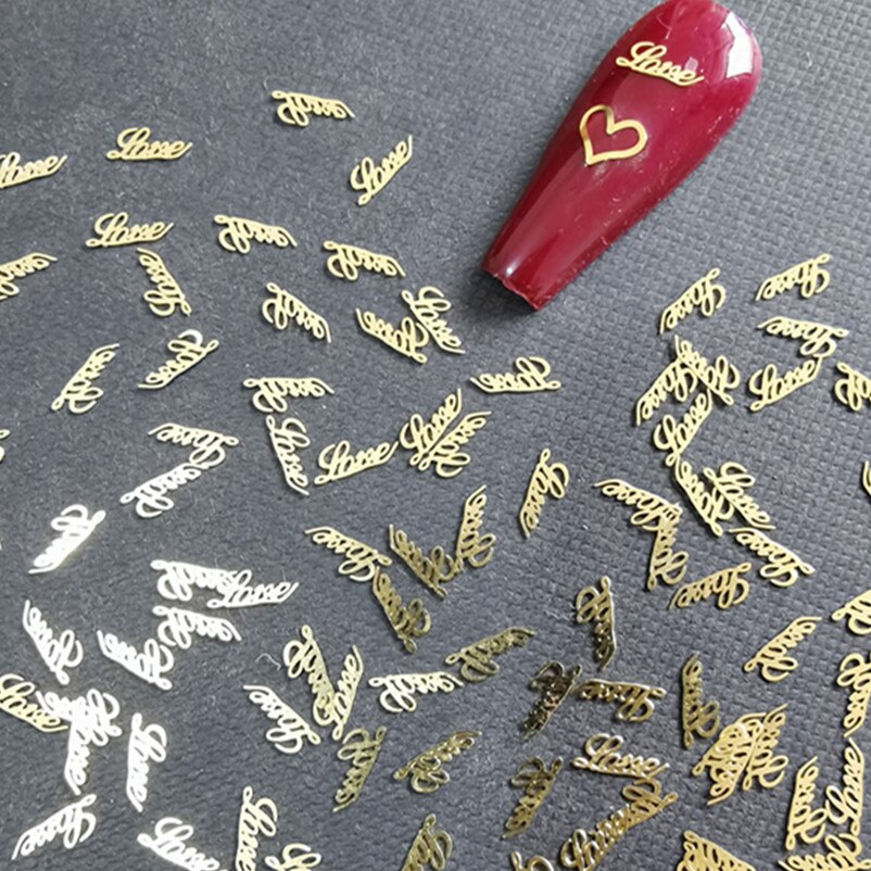 100Pcs/Lot Gold Metal Nail Decals Ultra-thin Flakes Nail Bling Rhinestone Cute 3D Nail Art Decorations Charm Nail Art Rivets 0 DailyAlertDeals 624  