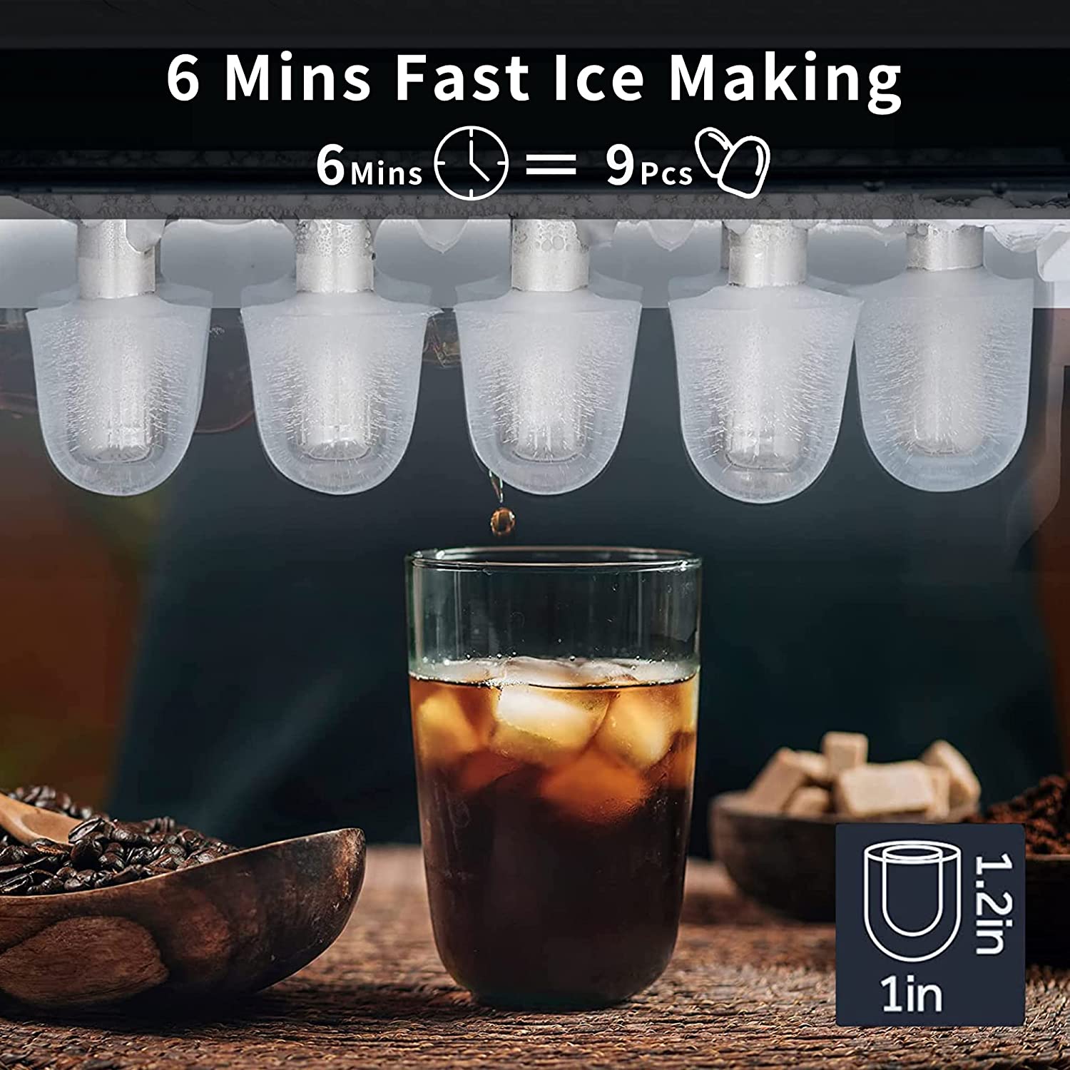 Countertop Bullet Ice Maker Machine for Home 26 Lbs Automatic Ice Cube Maker Machine for Kitchen Office Bar Party Ice Maker machine for home DailyAlertDeals   