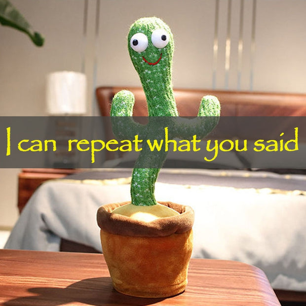 Lovely Talking Wiggle Dancing Cactus Doll Repeat English Songs Plush Cactus Toys for Babies Christmas Toy Gift Lovely Talking Toy Dancing Cactus Doll DailyAlertDeals   