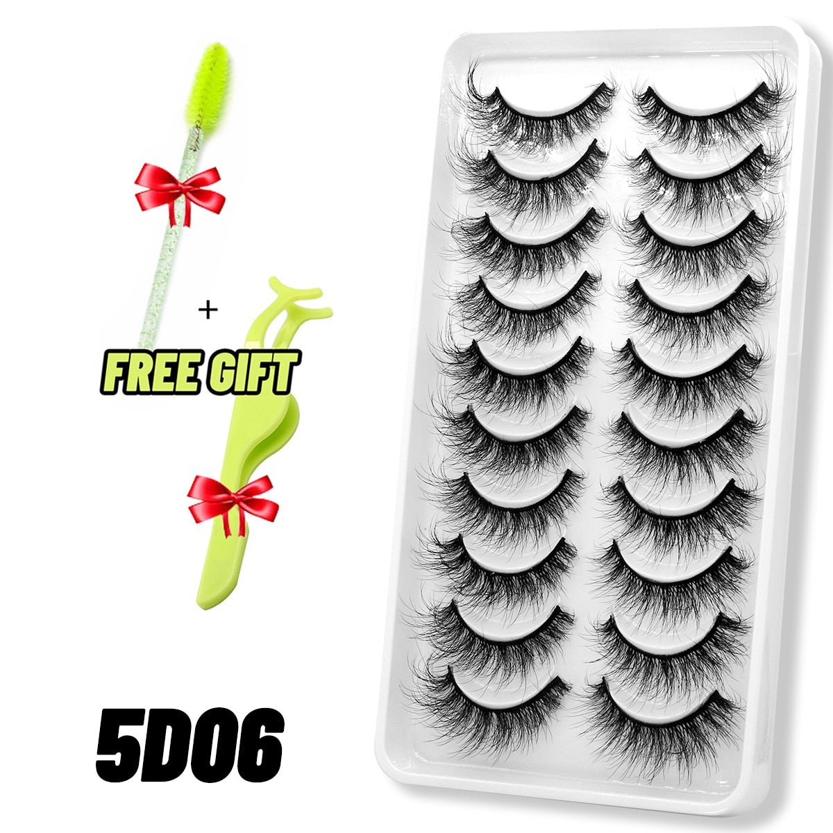 GROINNEYA Eyelashes 3D Mink Lashes Fluffy Soft Wispy Natural Cross Eyelash Extension Reusable Lashes Mink False Eyelashes Makeup 0 DailyAlertDeals 10pairs-5D06 France 