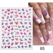 Nail Blue Butterfly Stickers Flowers Leaves Self Adhesive Decals 3D Transfer Sliders Wraps Manicure Foils DIY Decorations Tips 0 DailyAlertDeals 5-CL-011  
