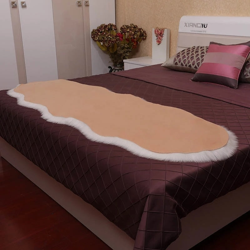 2023 New Plush Soft Sheepskin Bedroom Carpet Imitation Wool Pad Long Hair Bedside Mat Sofa Cushion Rugs Living Room Fur Carpet Carpets & Rugs DailyAlertDeals   