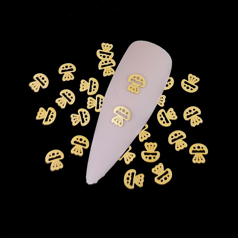 100Pcs/Lot Gold Metal Nail Decals Ultra-thin Flakes Nail Bling Rhinestone Cute 3D Nail Art Decorations Charm Nail Art Rivets 0 DailyAlertDeals 807  