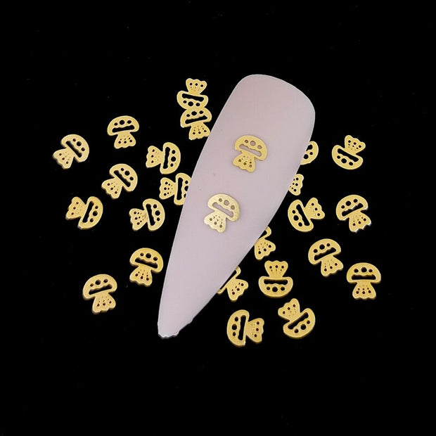 100Pcs/Lot Gold Metal Nail Decals Ultra-thin Flakes Nail Bling Rhinestone Cute 3D Nail Art Decorations Charm Nail Art Rivets 0 DailyAlertDeals 807  
