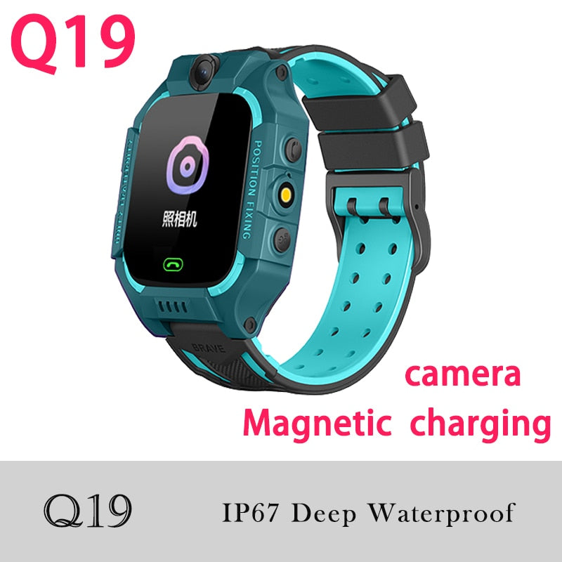 Q12 Children Smart Watch SOS Phone Watch Smartwatch Kids With Sim Card Photo Waterproof IP67 A28 Q19 Gift For IOS Android Z5S W5 0 DailyAlertDeals Q19 Green IP67 English version 