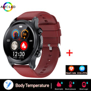New ECG+PPG Smart Watch Men and Women with Health Fitness Tracker monitoring Sport Smartwatch ECG+PPG Smart Watch DailyAlertDeals red  