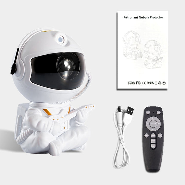 2022 NEW Astronaut Projector Starry Sky Galaxy Stars Projector Night Light LED Lamp for Bedroom Room Decor Decorative Nightlights astronaut galaxy projector DailyAlertDeals Play Guitar White  