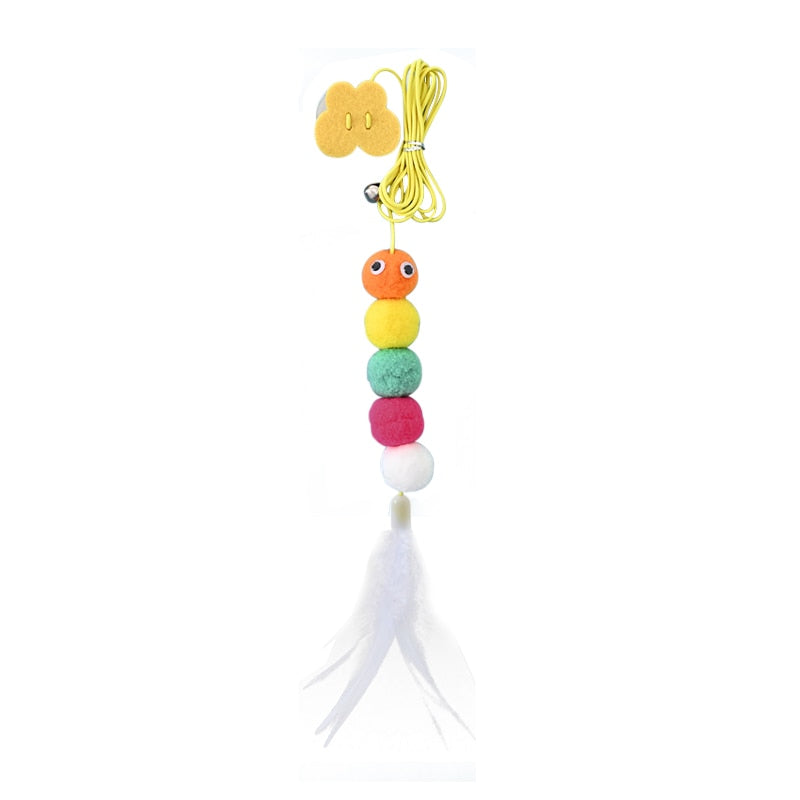 Interactive Hanging Cat Toy Simulation Cat Toy Funny Self-hey Interactive Toy for Kitten Playing Teaser Wand Toy Cat Supplies Hanging Cat Toy DailyAlertDeals Feather Caterpillar1 CN 