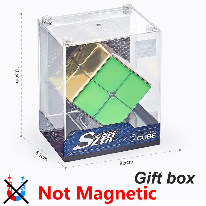 Cyclone Boys Plating 3x3x3 2x2 Magnetic Magic Cube 3x3 Professional Speed Puzzle 3×3 2×2 Children&#39;s Fidget Toy 3×3×3 Magnet Cubo 0 DailyAlertDeals No magnet Gift box 1  