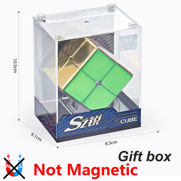 Cyclone Boys Plating 3x3x3 2x2 Magnetic Magic Cube 3x3 Professional Speed Puzzle 3×3 2×2 Children&#39;s Fidget Toy 3×3×3 Magnet Cubo 0 DailyAlertDeals No magnet Gift box 1  