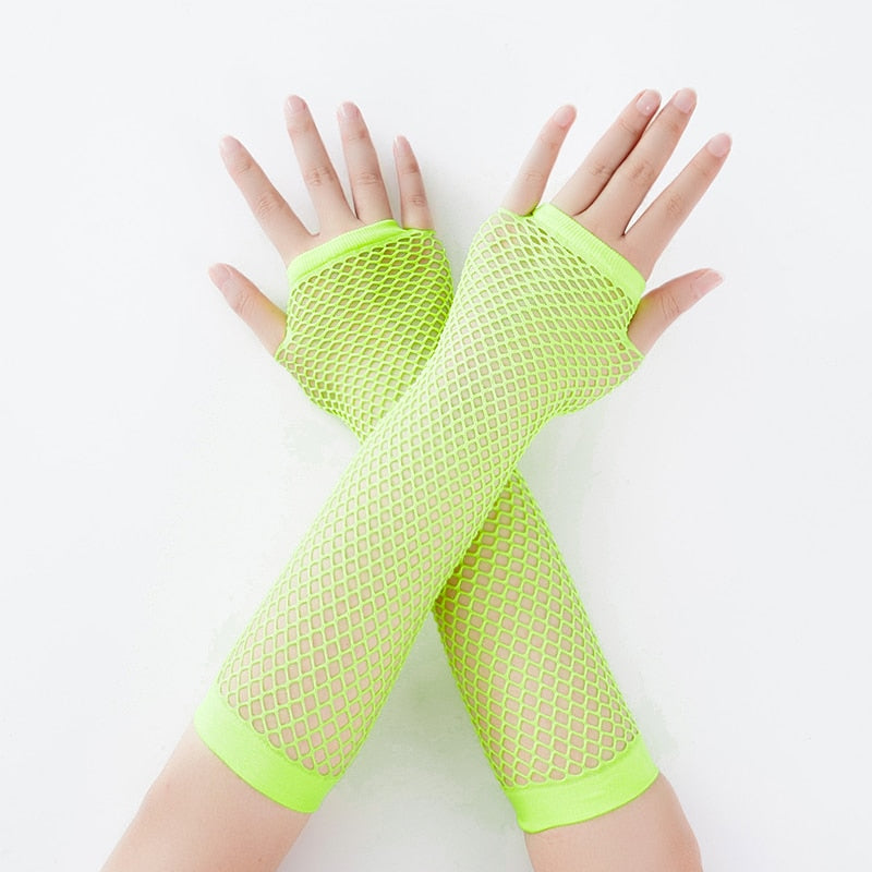 Stylish Long Black Fishnet Gloves Womens Fingerless Gloves Girls Dance Gothic Punk Rock Costume Fancy Gloves Fingerless Gloves DailyAlertDeals style 1 3 One Size 
