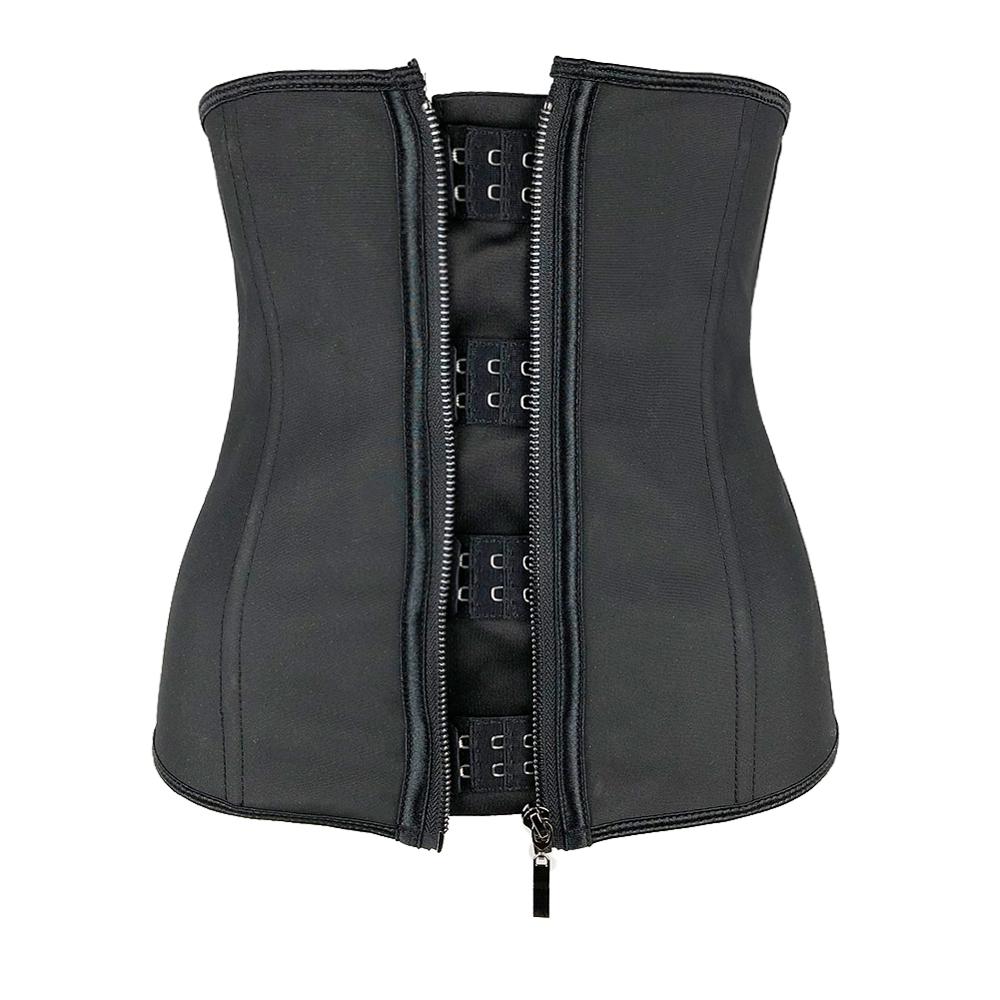 Women Latex Waist Trainer Body Shaper Corsets with Zipper Cincher Corset Top Slimming Belt Black Shapers Shapewear Plus Size Women Latex Waist Trainer Body Shaper Corsets with Zipper DailyAlertDeals Black XXS China